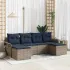 Set de canapele pentru grădină cu pernă 6 pcs Gri Rattan poli GartenMobel Dekor