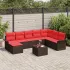 Set de canapele pentru grădină cu pernă 9 pcs Negru Rattan poli GartenMobel Dekor