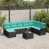 Set de canapele pentru grădină cu pernă 9 pcs Negru Rattan poli GartenMobel Dekor