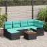 Set de canapele pentru grădină 7 pcs Gri și albastru marin GartenMobel Dekor