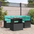 Set de canapele pentru grădină cu pernă 5 pcs Negru Poli Rattan GartenMobel Dekor