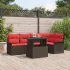 Set de canapele pentru grădină cu pernă 6 pcs Negru Poli Rattan GartenMobel Dekor
