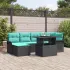 Set de canapele pentru grădină cu pernă 7 pcs Negru Poli Rattan GartenMobel Dekor