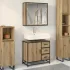 Set de mobilier pentru baie 2 pcs Stejar negru Lemn compozit GartenMobel Dekor