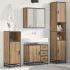 Set de mobilier pentru baie 3 pcs Stejar Negru Lemn compozit GartenMobel Dekor