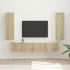Set comodă TV Pe perete 3 pcs Alb Lemn compozit GartenMobel Dekor