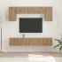 Set comodă TV Pe perete 5 pcs Lemn Vechi Lemn compozit GartenMobel Dekor