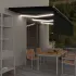Copertină retractabilă manual cu stor & LED, antracit, 4x3 m GartenMobel Dekor