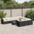 Set canapele de grădină cu perne, 11 piese, negru, poliratan GartenMobel Dekor