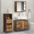 Set de mobilier pentru baie 3 pcs Stejar Negru Lemn compozit GartenMobel Dekor
