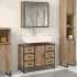 Set de mobilier pentru baie 2 pcs Stejar Negru Lemn compozit GartenMobel Dekor