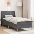 Cadru de pat cu saltea cu headboard Negru 90 x 190 cm Poliester GartenMobel Dekor
