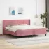 Cadru de pat cu saltea cu headboard Roz 180 x 200 cm Catifea GartenMobel Dekor