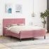 Cadru de pat cu saltea cu headboard Roz 160 x 200 cm Catifea GartenMobel Dekor