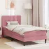 Cadru de pat cu saltea cu headboard Roz 80 x 200 cm Catifea GartenMobel Dekor