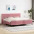 Cadru de pat cu saltea cu headboard Roz 200 x 200 cm Catifea GartenMobel Dekor
