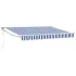 Marchiză retractabilă electrică 3 x 2 m, galben și alb, cu manivelă