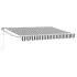 Marchiză retractabilă electrică 3 x 2 m, galben și alb, cu manivelă