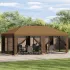 Foișor pentru Grădină 6 x 3 m albastru Poliester și oțel 190 GartenMobel Dekor
