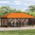 Pavilion cu panouri laterale 6 x 3 m Galben Poliester și oțel GartenMobel Dekor