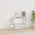 Bibliotecă în trepte, alb extralucios, 107 cm, lemn compozit GartenMobel Dekor