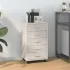 Dulap cu sertare și roți, stejar maro, lemn prelucrat GartenMobel Dekor