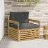 2 Bucată Sofa cu Brațe Lemn Solid de Acacia natural GartenMobel Dekor