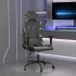 Scaun de gaming de masaj, negru și portocaliu, piele ecologică GartenMobel Dekor
