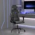 Scaun de gaming de masaj, negru și portocaliu, piele ecologică GartenMobel Dekor
