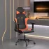 Scaun de gaming de masaj, negru și portocaliu, piele ecologică GartenMobel Dekor
