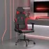 Scaun de gaming de masaj, negru și roșu vin, piele ecologică GartenMobel Dekor