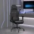 Scaun de gaming masaj/suport picioare negru&albastru piele eco GartenMobel Dekor