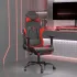 Scaun de gaming masaj/suport picioare negru&albastru piele eco GartenMobel Dekor