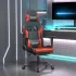 Scaun de gaming cu masaj/suport picioare negru/auriu piele eco GartenMobel Dekor