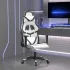 Scaun de gaming de masaj, alb și roz, piele ecologică GartenMobel Dekor