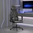 Scaun de gaming de masaj, alb și roz, piele ecologică GartenMobel Dekor