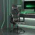 Scaun de gaming de masaj, negru, piele ecologică GartenMobel Dekor