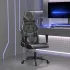 Scaun de gaming de masaj, alb și roz, piele ecologică GartenMobel Dekor