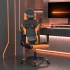 Scaun de gaming de masaj, negru, piele ecologică GartenMobel Dekor