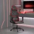 Scaun de gaming de masaj, alb și roz, piele ecologică GartenMobel Dekor