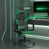 Scaun de gaming de masaj, negru, piele ecologică GartenMobel Dekor