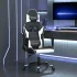 Scaun de gaming de masaj, negru, piele ecologică GartenMobel Dekor