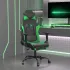 Scaun de gaming masaj/suport picioare negru&albastru piele eco GartenMobel Dekor