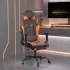 Scaun de gaming masaj/suport picioare negru&albastru piele eco GartenMobel Dekor