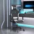 Scaun de gaming cu masaj, negru și portocaliu, textil GartenMobel Dekor