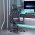 Scaun de gaming cu masaj, negru și crem, material textil GartenMobel Dekor