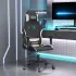 Scaun de gaming cu masaj, negru și portocaliu, textil GartenMobel Dekor
