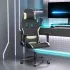 Scaun de gaming cu masaj, negru și crem, material textil GartenMobel Dekor