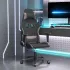 Scaun de gaming cu masaj, negru și crem, material textil GartenMobel Dekor