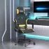 Scaun de gaming cu masaj, negru și portocaliu, textil GartenMobel Dekor